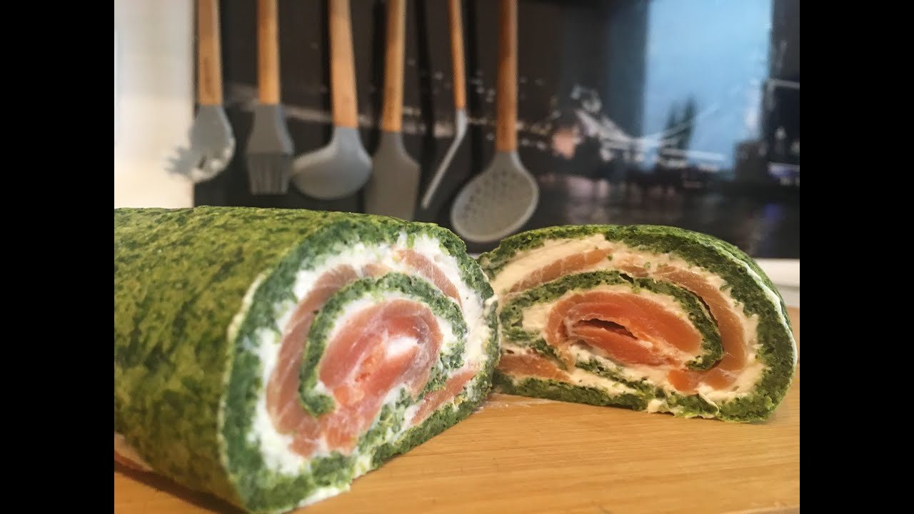 Szpinakowa rolada z łososiem cały film, przepis w opisie
