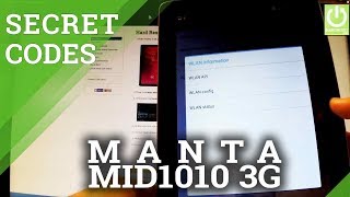 Secret Codes Manta Mid1010 3G - Hidden Menu In Manta Tablet