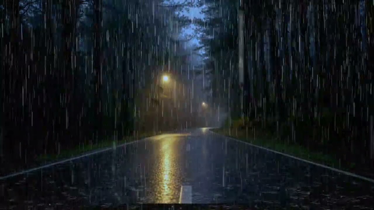 Gentle Night Rain on the Quiet Street 🌧️ 1 Hour Soothing Sleep ASMR