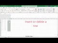 How to Insert or delete rows and columns in Excel?