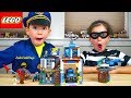 Lego City Mountain Police HQ Unboxing + Costume Pretend Play Skits