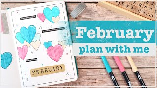 February 2024 | Bullet Journal Set Up | Plan With Me - Love /Self Care Theme