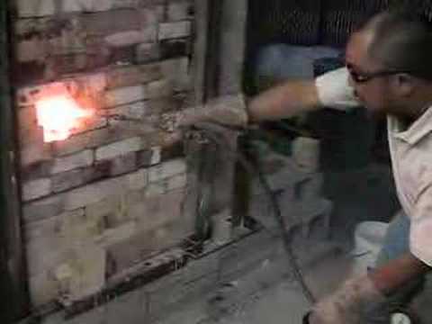 Spraying Soda into a Hot Kiln