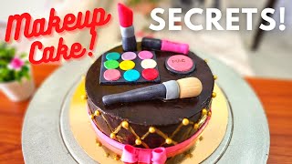 Makeup Theme Cake केसे बनाए! | Chocolate Truffle Cake with ...