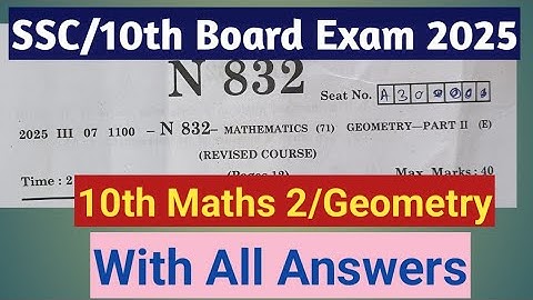 10th Board Exam March 2025||Maths part 2 Paper Solution||10th Geometry board paper 2025 Answers key