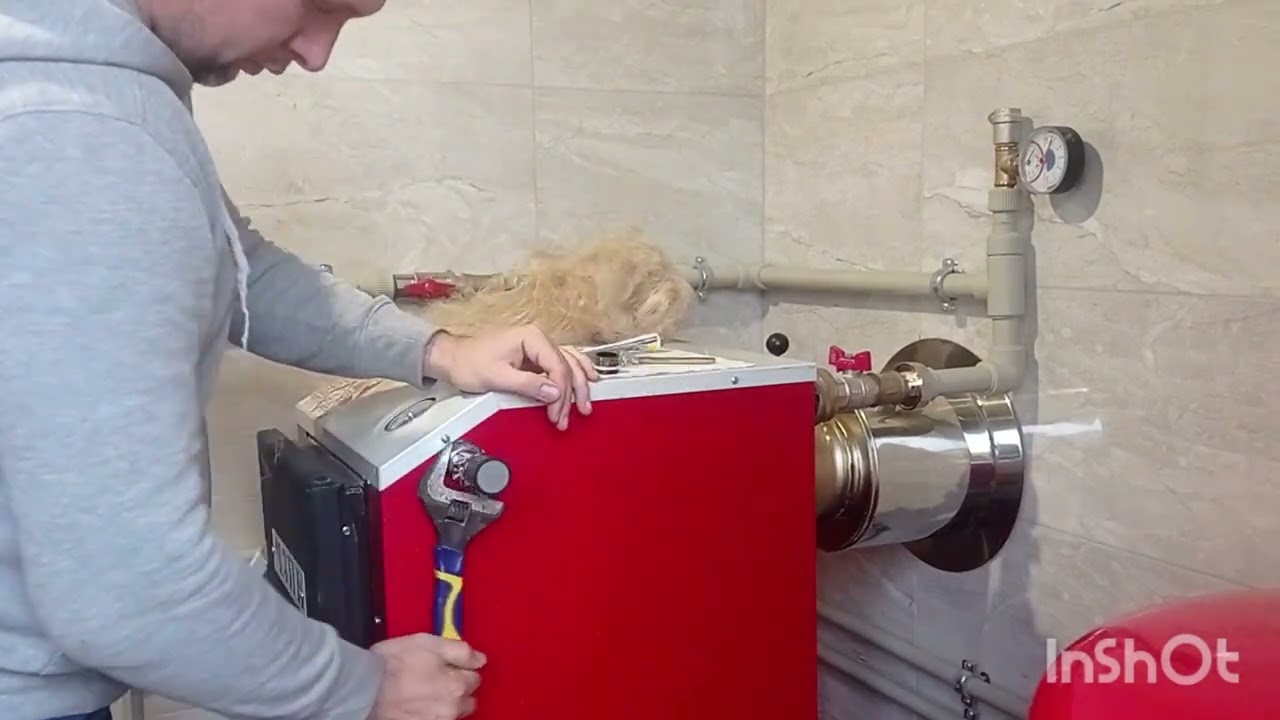 Установка термо регулятора тяги на твердо топливный котёл.🧑‍🔧🧑‍🔧🧑‍🔧🧑‍🔧🧑‍🔧🧑‍🔧