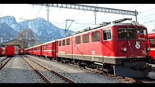 ★ 4K Cab ride Landquart  Vereina  St Moritz (1250m climb in a locomotive from 1958) [04.2021]