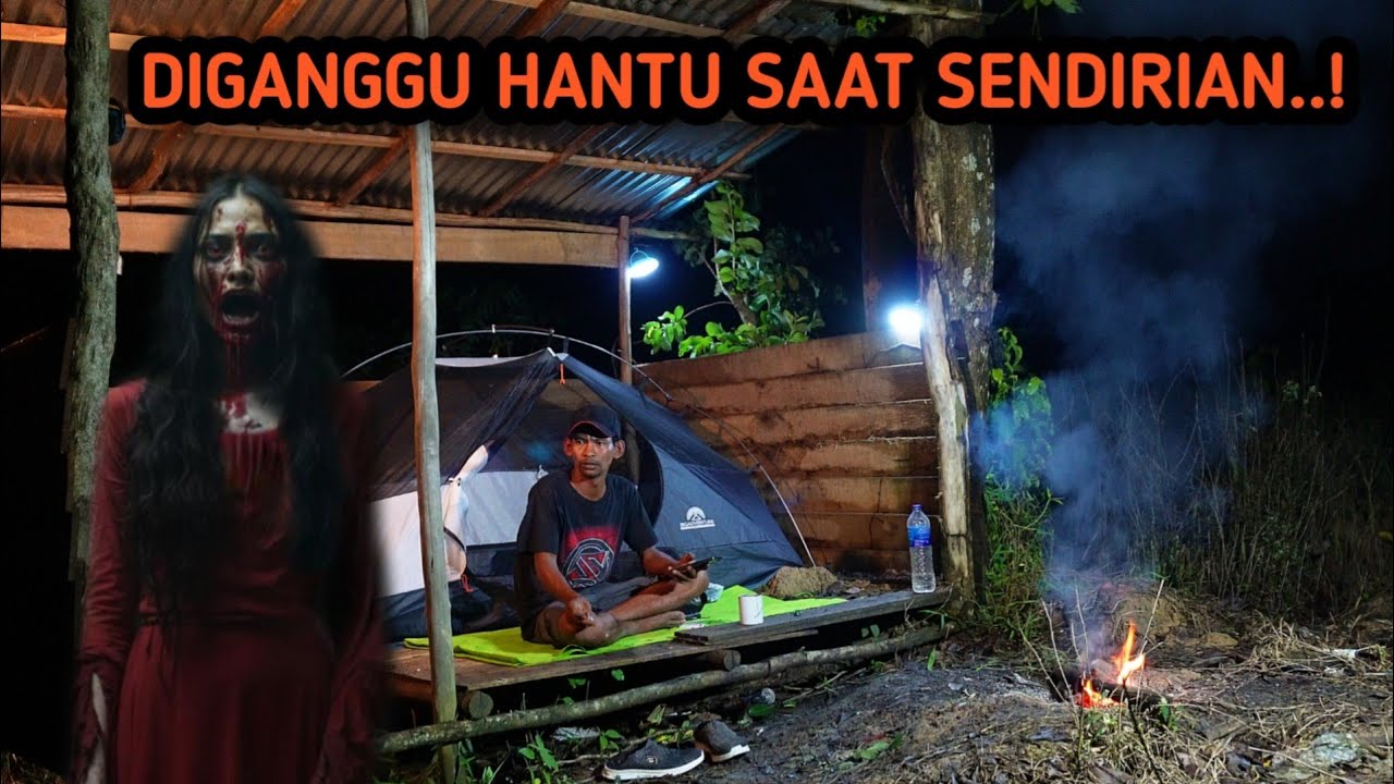 HOROR‼️HANTU BERDIRI DI ATAS PONDOK SAMBIL TERTAWA TERLIHAT CCTV