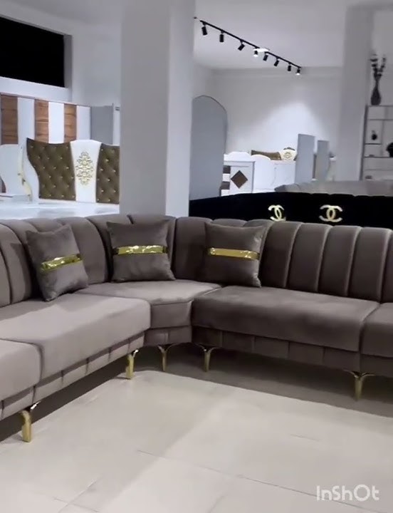 L shape sofa set design|Gray colour sofa set design