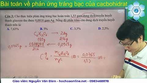 Bảng phản ứng hóa học của các cacbon hidrat