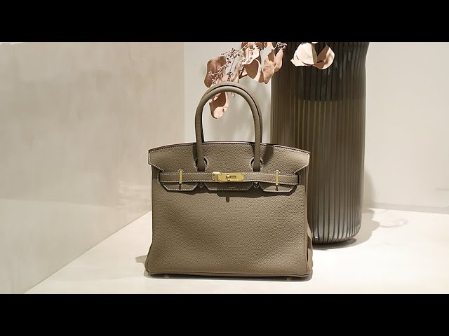 HERMES バーキン バーキン30 トゴ エトゥープ ゴールド金具 - YouTube