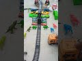 rc train pushing car 😲 in pit &amp; &amp;  bus tractor  animal jcp parking  tractor toys #thar #jcb part-103