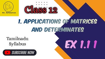 12th maths chap 1 Ex 1.1 1 | TN maths 12th chapter 1 Matrix & determinants Exercise 1.1 1  problem