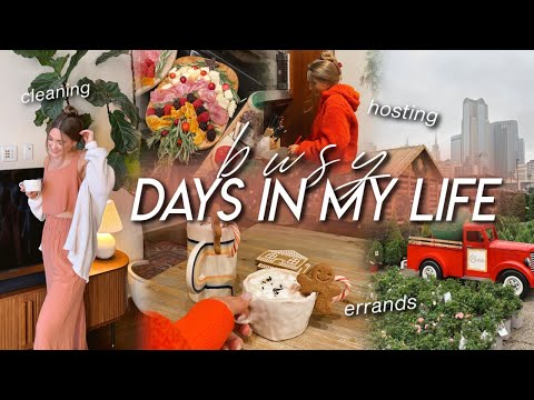 DAYS IN MY LIFE | hosting a christmas party, deep cleaning session, errands, & working out!
