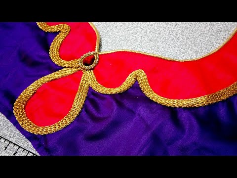 paithani saree blouse back neck design| cutting and stitching back neck ...