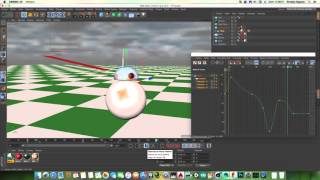 BB 8 second test dynamics and keyframe control C4D