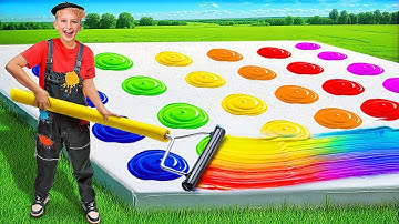 Painting GIANT vs TINY Art Challenge!