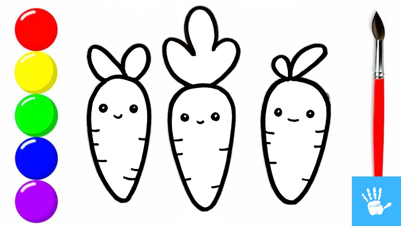 Bolalar uchun sabzi rasm chizish | How To Draw Carrots for Children ...