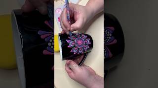 Purple and pink dot mandala coffee mug painting #art #satisfying #artist #craft #painting #viral