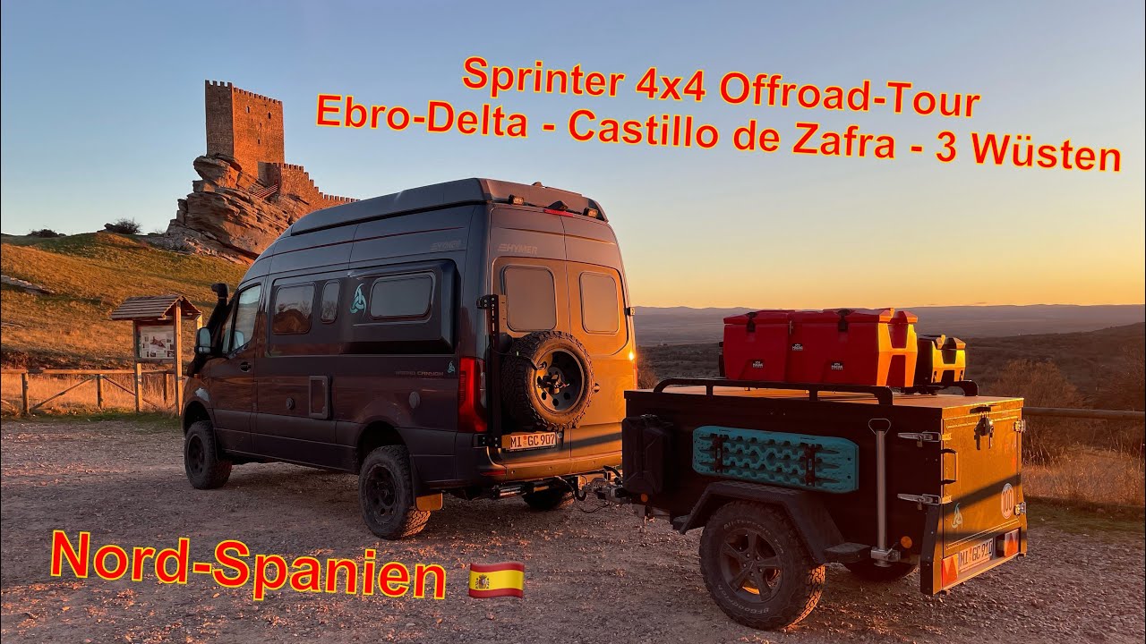 Offroad Tour - Ebro Delta - Castillo de Zafra - 3 Wüsten in Nord-Spanien - Sprinter 4x4 GCS