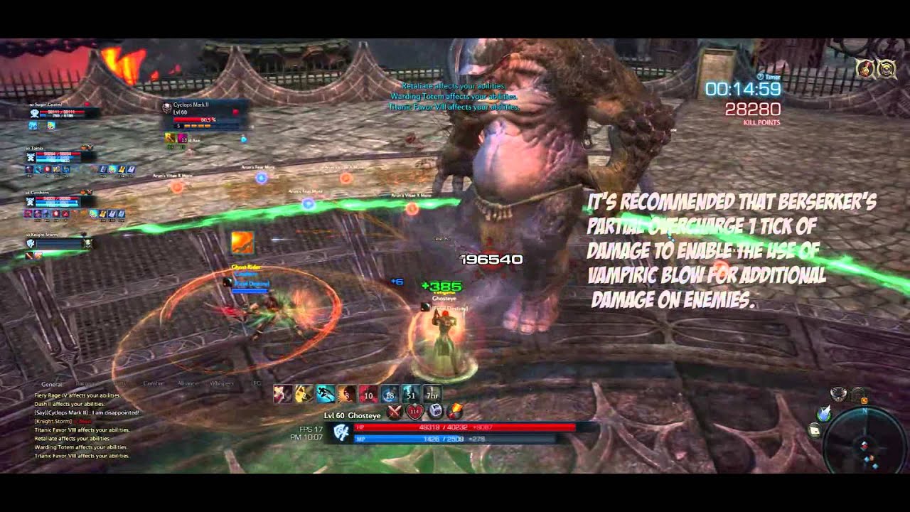 [TERA HD] Berserker Level 60 Gameplay & Tips