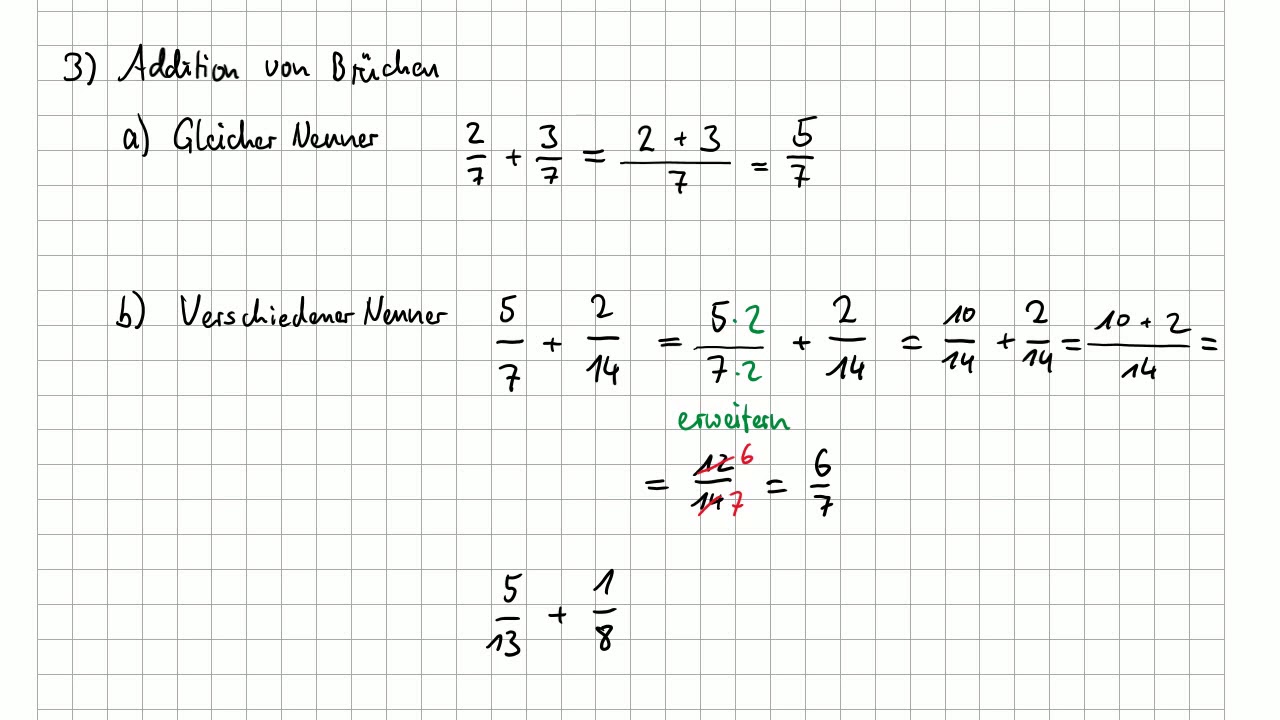 Brüche Addieren - YouTube