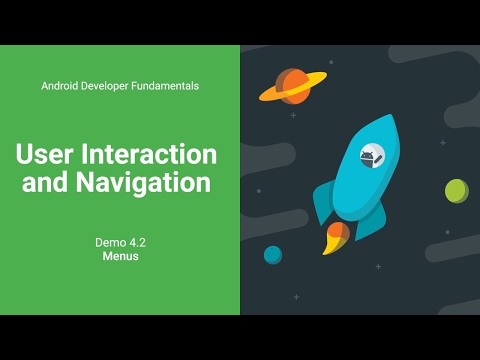 Menus DEMO (Android Development Fundamentals, Unit 2: Lesson 4.2)