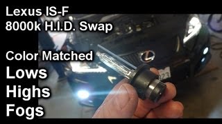 Lexus IS-F 8000k H.I.D. Headlight Swap - Color Matched Lows, Highs, Fogs