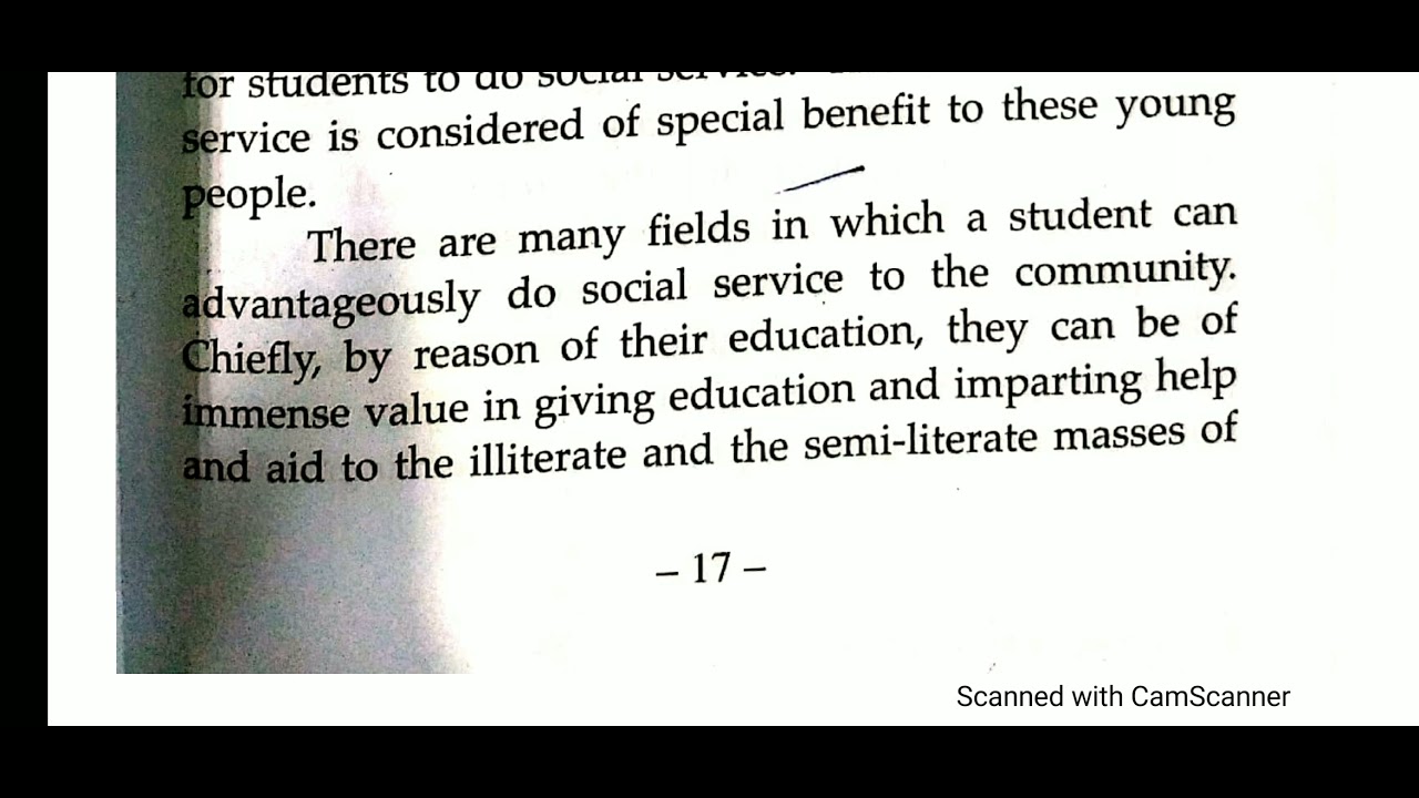 Essay on the students and social service.