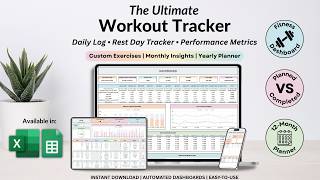 Annual Workout Tracker Tutorial - Fitness Planner - Exercise Tracker Template - Weight Loss Tracker