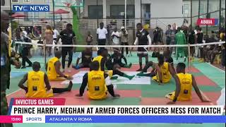 Prince Harry, Meghan At Armed Forces Officers Mess For Match In Abuja