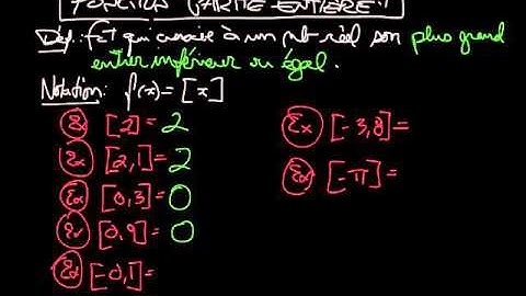 Fct partie entière - définition