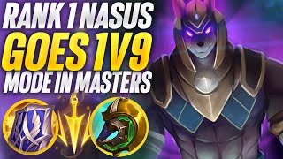 Rank 1 Nasus goes 1v9 mode in masters! | Carnarius | League of Legends