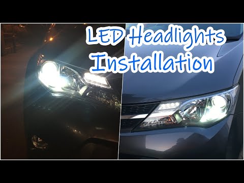 How to install LED Headlights on Toyota RAV4 | Headlights to LED Bulbs Change on 2013 Rav4