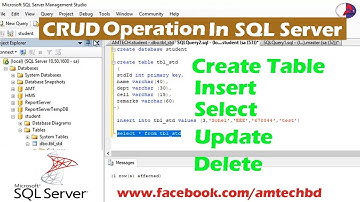 SQL Server basics tutorial for beginners (Create ,Insert,Update,Delete)