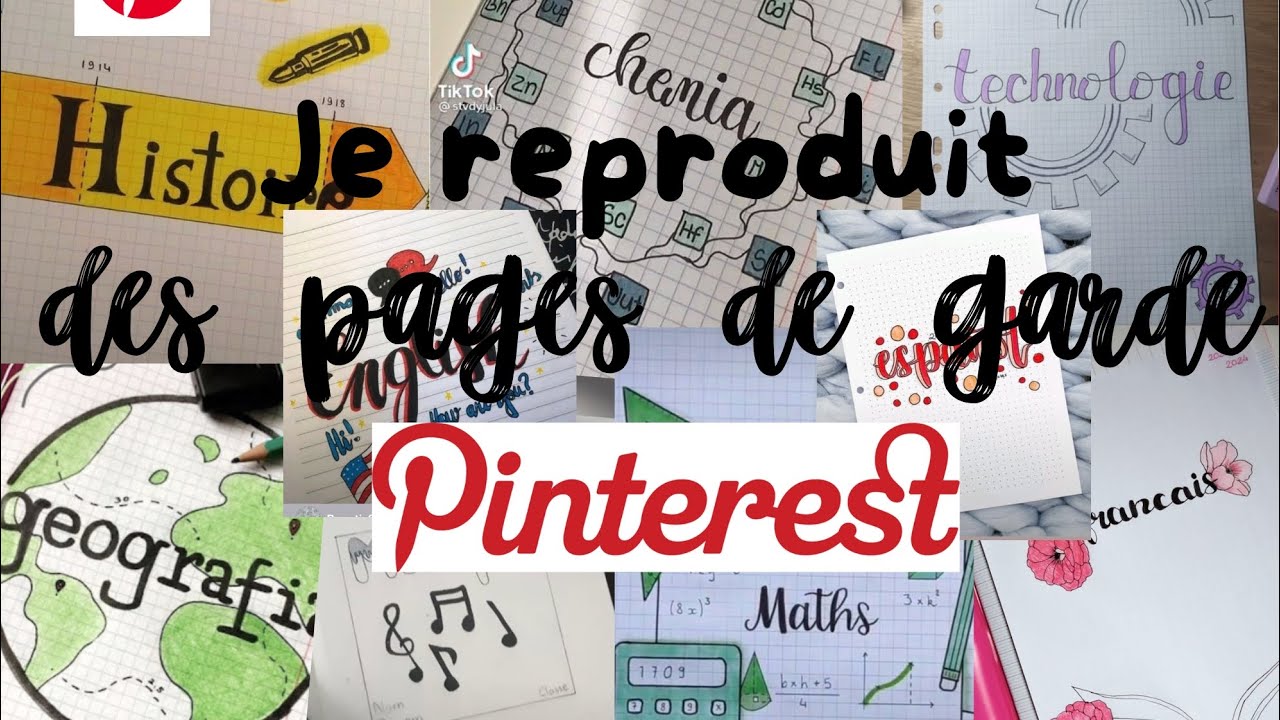 Matiere De Collége Image Page De Garde Pinterest je reproduit des pages de garde Pinterest|🫠🦋🤍*première partie* - YouTube