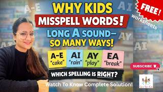 Why kids make spelling mistakes l Long a sounds and its many spellings #phonics #spelling #english