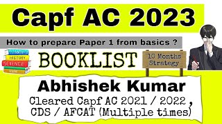Booklist For Capf Ac 2023  10 Months Strategy For Capf Ac 2023  How To Score 150 In Capf Paper 1