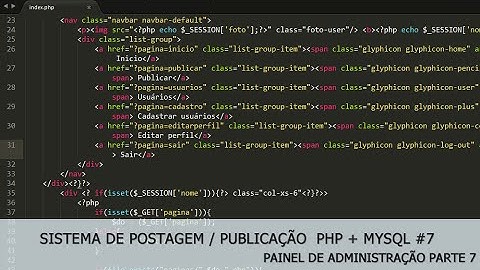 SISTEMA DE POSTAGEM / PUBLICAÇÃO  PHP + MYSQL #7 - PAINEL ADM 2