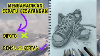 CARA MELUKIS 3D SEPATU CONVERSE - PAKAI PENSIL || HOW TO DRAWING SHOES