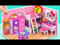 Maison miniature bricolage  construire une chambre rose hello kitty avec lit superpos kit