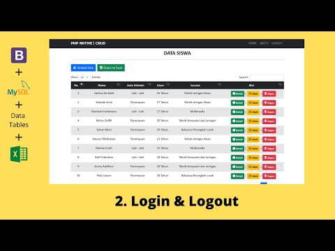 2. Login & Logout | CRUD PHP MYSQLi | Bootstrap 5 | Data Tables