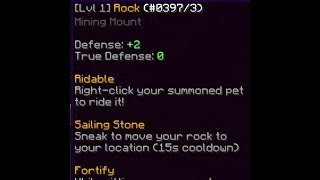 Mining Until Legendary Rock Pet In Hypixel Skyblock