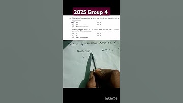 The ratio of two numbers is 3:4 and H.C.F is 4. Their L.C.M. is     #tnpsc #tnpscmaths #group4