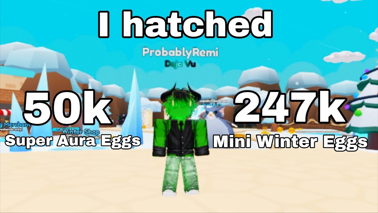 I Hatched 50k Super Aura Eggs and 247k Mini Winter Eggs in Bubble Gum Simulator Infinity 