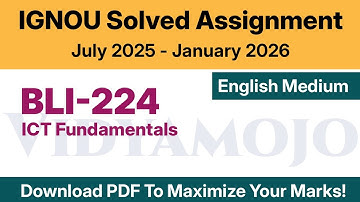 IGNOU BLI 224 Solved Assignment 2025-26 English Medium PDF Download | IGNOU BLIS Solved Assignment