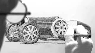 Time Lapse Drawing a Bugatti Type 35B Lesson 8