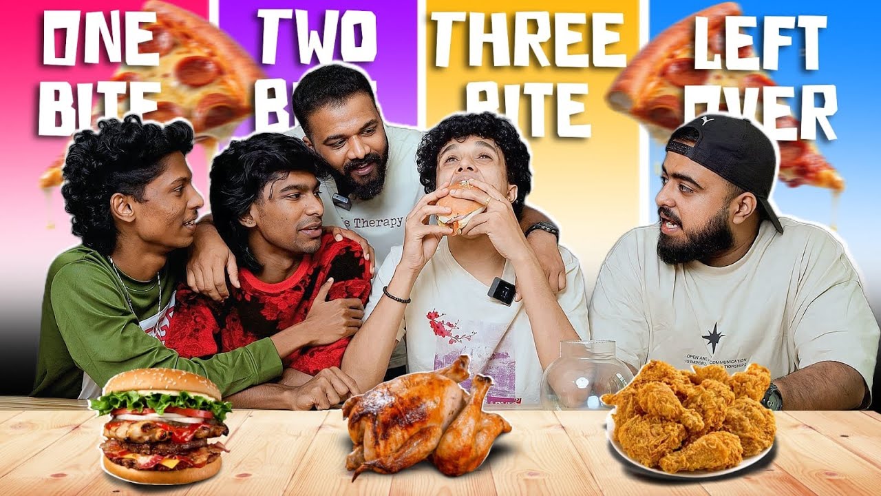 ONE BITE TWO BITE THREE BITE LEFTOVER FOOD CHALLENGE 😂🤣
