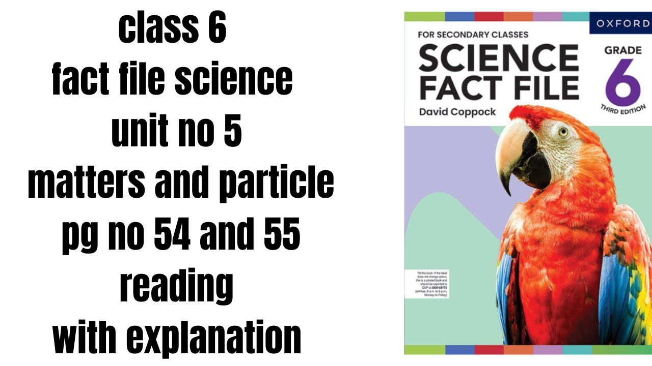 class 6 fact file science unit no 5 matters and particle pg no 54 and ...