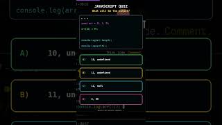 JavaScript Quiz 🧠 Can You Predict the Output 👇 Comment your answer: A, B, C, or D! #coading #viral